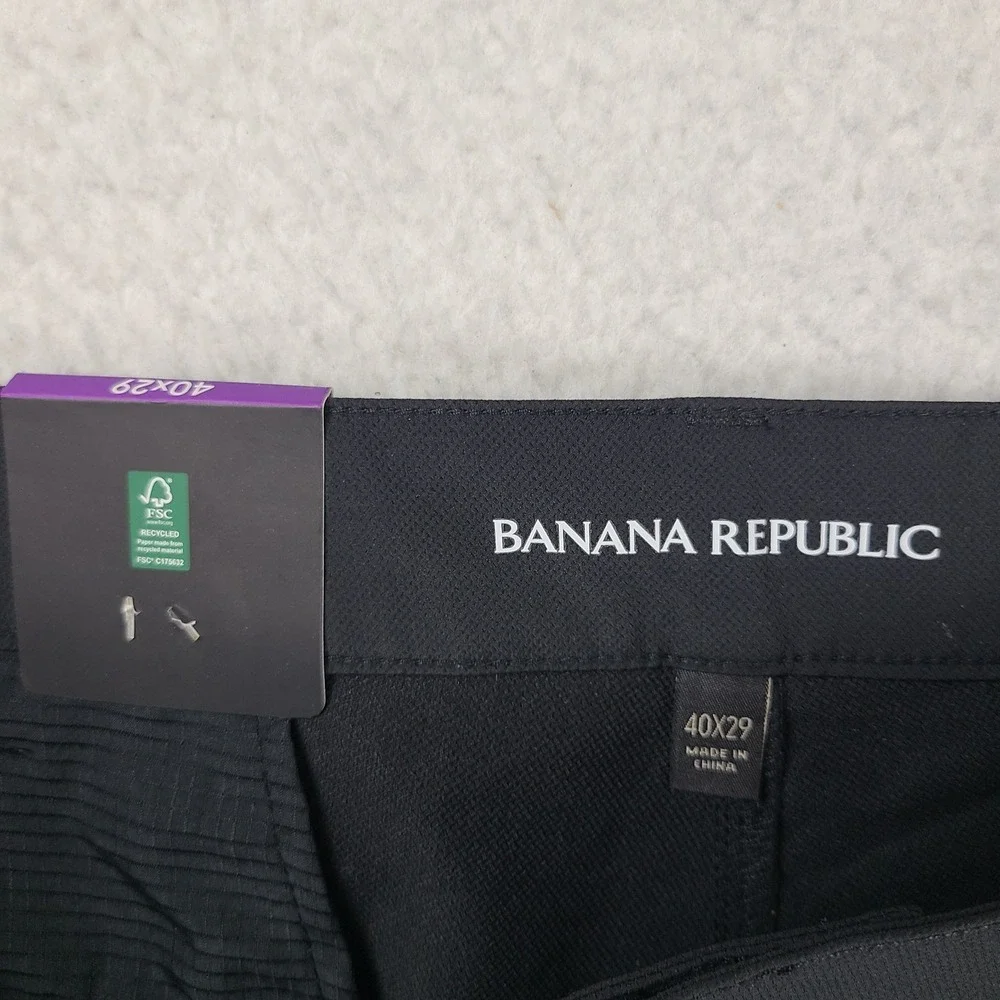 Banana Republic City Pants Mens 40x29 Black Activewear Performance Tech Golf NEW